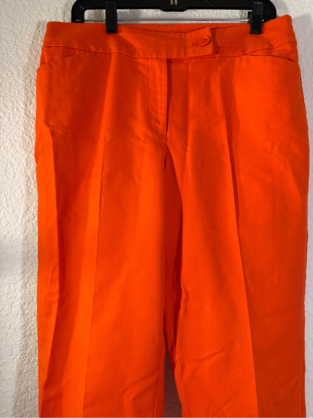 Ann Taylor Curvy Orange Cuffed Cropped Pants Women 12 Cotton Stretch Capri